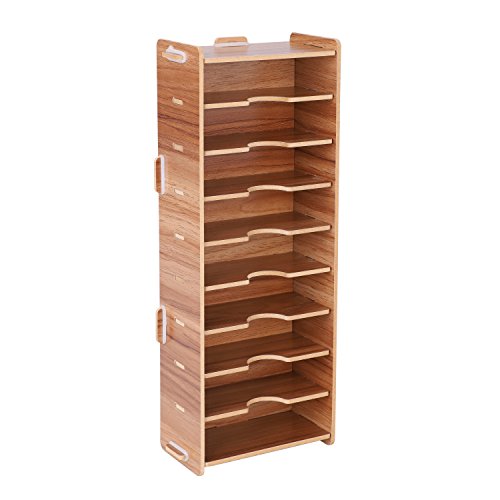 DIY Wood Business Cards Organizer with Dividers Index Card Filing Desktop Organizer with 9 Compartments Desktop Organizer Storage Box Desktop Cards WoodArtSupply