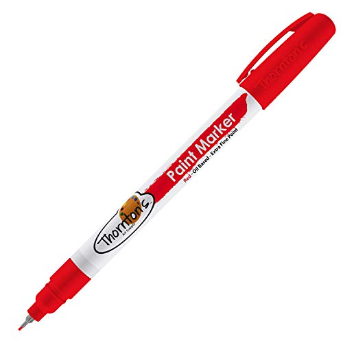 Thornton's Art Supply Vibrant Premium Oil-Based Paint Markers Pen Extra Fine Red for Craft, Rock Painting | Safe for Kids | Write on Multi Surface - WoodArtSupply