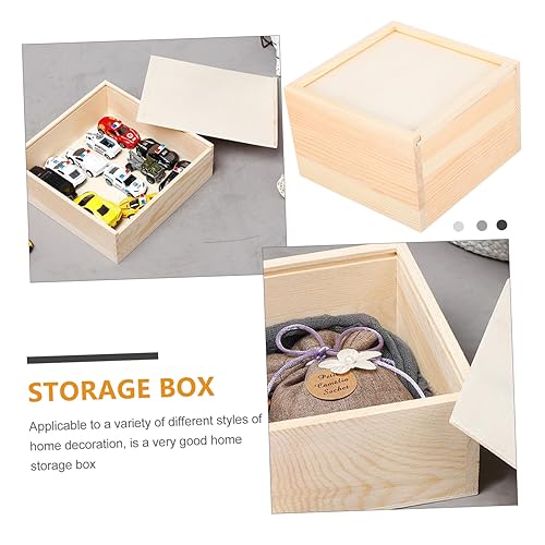 Abaodam 8 Pcs Wooden Storage Box Jewelry Container Square Containers with Lids Unfinished Ear Ring Holder Storage Bins with Lid Jewelry Storage Cases Abaodam