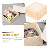 Abaodam 8 Pcs Wooden Storage Box Jewelry Container Square Containers with Lids Unfinished Ear Ring Holder Storage Bins with Lid Jewelry Storage Cases Abaodam