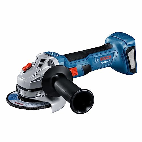 BOSCH GWS18V-8N 18V Brushless 4-1/2 In. Angle Grinder with Slide Switch (Bare Tool),Black/grey/blue - WoodArtSupply