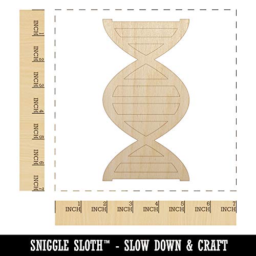 DNA Molecule Double Helix Science Symbol Unfinished Wood Shape Piece Cutout for DIY Craft Projects - 1/4 Inch Thick - 6.25 Inch Size Sniggle Sloth