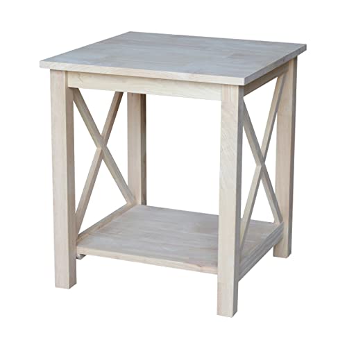 International Concepts Hampton End Table, Unfinished - WoodArtSupply