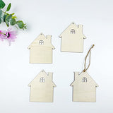 20pcs Unfinished House Wood Cut Out House Wood DIY Crafts Cutouts Blank Wooden House Shaped Hanging Ornaments JEKEJIAJIU