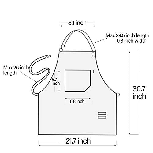 Tobyan No-Tie Canvas Apron Heavy-Duty 16OZ Work Apron with Front Pocket Extra Long Straps Adjustable M–XXL Tobyan