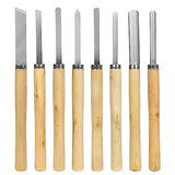 8Pcs Wood Lathe Tools, Professional Wood Turning Tools for Lathe Chisel Set with 2 Skew 1 Spear Point 1 Parting 1 Round Nose 3 Gouge Tools for TVlifams