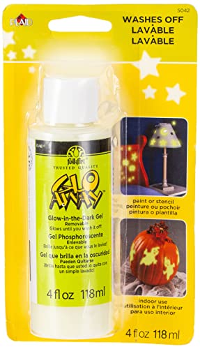 Plaid Glo-Away Washable Acrylic Paint (4-Ounce), 5042 Glow-in-the-Dark White - WoodArtSupply