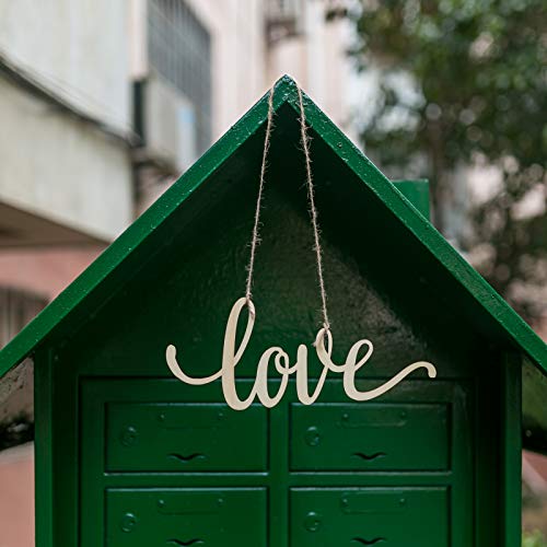 Love Wooden Sign 2Pack Cutout Love Wood Letter Hanging Decorative DIY Words Sign Door for Home Shop Hotel