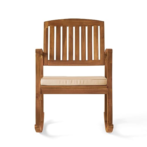Christopher Knight Home Selma Acacia Rocking Chair with Cushion, Teak Finish Christopher Knight Home