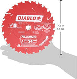 Diablo D0724A 7-1/4" 24T Diablo™ Circular Saw Framing Blade Freud