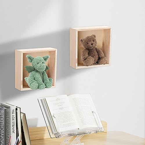 8-Pack Unfinished Small Wooden Boxes 6 Inch Square Rustic Wooden Box for Crafts Wood Box Centerpiece Small Square Wood Boxes for DIY Craft Voittozege