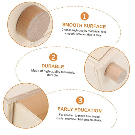 ABOOFAN 3pcs Boxes Handmade Storage Box Wood Jewelry Unfinished Jewelry Case Jewelry Organizer case Jewelry Organizer Tray Kids Jewelry Organizer ABOOFAN