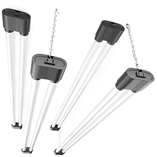 Ensenior 4 Pack Linkable LED Utility Shop Light, 4 FT, 4400 High Lumens, 36W Equivalent 280W, 5000K Daylight, 48 Inch Shop Light for Garage, Surface - WoodArtSupply