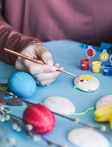 Nicpro Detail Paint Brushes 5 PCS Extra Fine Tip 000 Professional Miniature Painting Artist Set Round 3/0 for Micro Watercolor Oil Acrylic Craft Nicpro