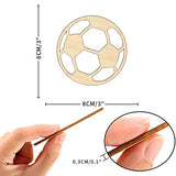 Soccer Ball Wood Craft Unfinished Wooden Cutout Art DIY Wooden Signs Inspirational Wall Plaque Rustic Wood Hanging Sign Decor for Home Living Room Arupkeer