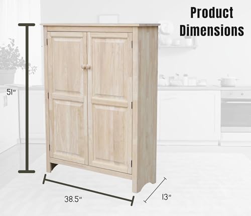 IC International Concepts Double Jelly Cupboard-51 H Cupboard, 51-Inch, Unfinished - WoodArtSupply