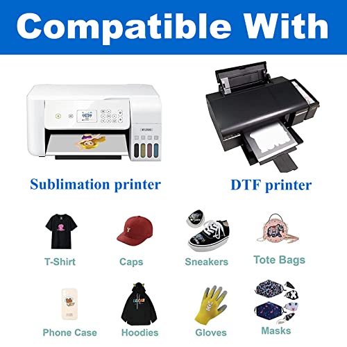 DTF Transfer Powder Film for Sublimation：500g/17.6oz White Digital Transfer Hot Melt Adhesive - 20pcs DTF Transfer Paper for All DTF and DTG Printers FANXIN