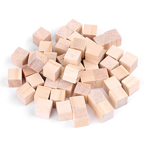 Hand Made Material, Blocks Wood Cubes for DIY Crafts Handmade Woodcrafts Kids Toy Home Decor Square Wooden Arts and Crafts Craft Collection (10mm (50 AYNEFY