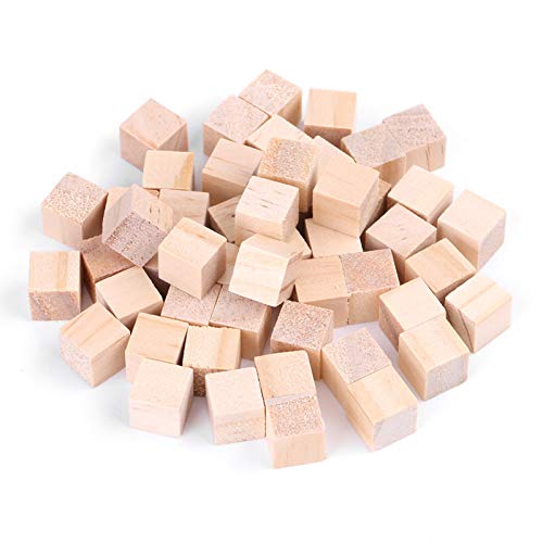 Hand Made Material, Blocks Wood Cubes for DIY Crafts Handmade Woodcrafts Kids Toy Home Decor Square Wooden Arts and Crafts Craft Collection (10mm (50