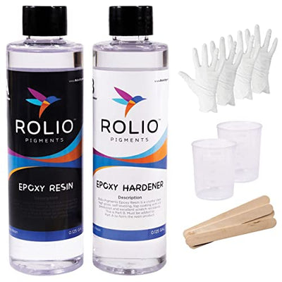Epoxy Resin and Hardener 16 oz Kit, Crystal Clear, Glossy, UV Resistant, for DIY Art Crafts, Jewelry, Cast Coating Wood, Easy Cast Resin, Molds with