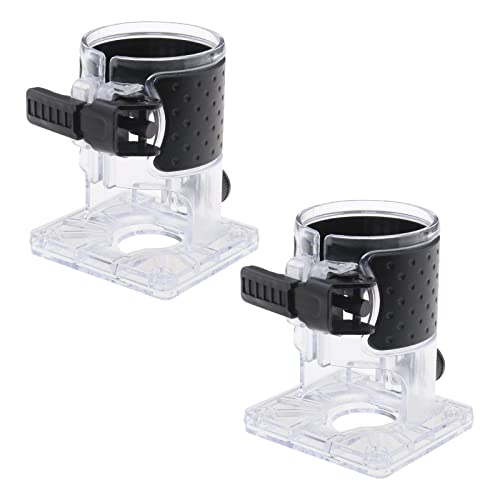 Micro Traders 2Pcs Woodworking Trimmer Router Base Compatible with Makita Router Transparent Trimming Machine Protection Cover Protective Shield Micro Traders