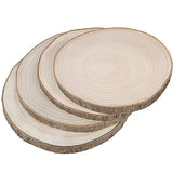 Prsildan 4 Pcs Large Natural Wood Slices, 11-12.5 Inches Unfinished Wood Centerpieces for Tables, DIY Round Rustic Wooden Circle Crafts for Wedding Prsildan