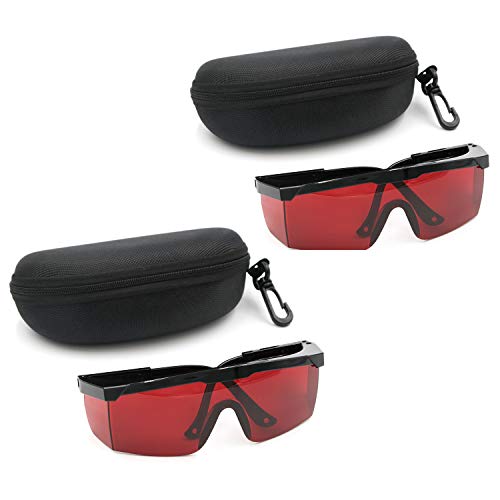 GOSONO 2 SET Goggles Laser Safety Glasses 190nm to 540nm Laser protective eyewear With Velvet Box (2pcs Red) - WoodArtSupply