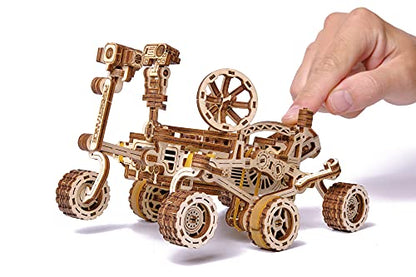 Wood Trick Mars Rover Mechanical 3D Wooden Puzzles for Adults and Kids to Build - Rides up to 13 ft - 7.9x4.7 in - Model Kits for Adults - DIY Wooden Models for Adults to Build
