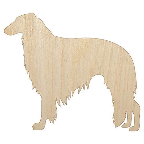 Borzoi Russian Wolfhound Dog Solid Unfinished Wood Shape Piece Cutout for DIY Craft Projects - 1/4 Inch Thick - 6.25 Inch Size Sniggle Sloth