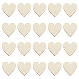 MAGICLULU 100pcs 20mm Unfinished Wood Heart Slices Mini Wood Heart Cutouts Blank Wooden Hearts Shapes Ornaments for DIY Craft MAGICLULU