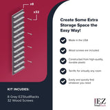 Made in USA | EZStudRack Adjustable Between Stud Shelf Bracket | Shelf Brackets for Wall Mounted Shelf | Shelving Brackets for Home | Garage Shelf EZStudRack