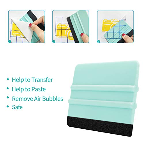 GIRAFVINYL Vinyl Scraper Weeding Tool for Vinyl 2 Pcs Blue Scraper & Mint Scrape, Decal Applicator Tool Vinyl Tools for Crafts GIRAFVINYL