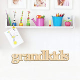 Grandkids Wood Sign Home Decor Gallery Wall Art Unfinished GIA 24" x 5" Woodums