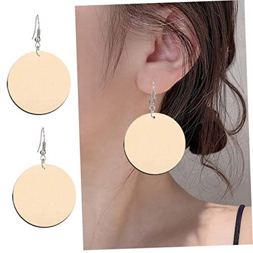 TEHAUX 200pcs Earrings Unfinished Wood Earring Blanks Earring Wood Blanks Round Wood Drop Dangles Unfinished Teardrop Earring Valentines Wood TEHAUX