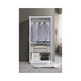 HODEDAH IMPORT Hodedah 2-Door Armoire with 4-Shelves Wardrobe, 17"D x 31.5"W x 73"H, White Hodedah