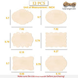 12Pcs Unfinished Wood Crafts, Rectangle-Shaped Wood Slices Wood Blank, Wood Sign Wood Plaque for Crafts, Door Hanger, Wood Burning, Painting, Brmeday