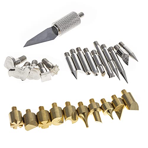 28pc Wood Burning Wood Working and Assorted Soldering Tips Stencil Set Crafting Universal Tool