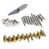 28pc Wood Burning Wood Working and Assorted Soldering Tips Stencil Set Crafting Universal Tool