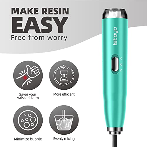 ISTOYO Premium Resin Mixer, Handheld Battery Epoxy Mixer for Saving Your Wrist, Epoxy Resin Mixer, Resin Stirrer for Resin, Silicone Mixing, DIY - WoodArtSupply