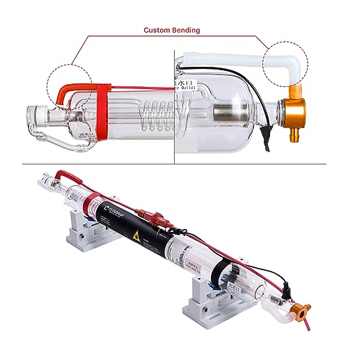 Cloudray 40W Laser Tube 720mm Dia.50mm,CO2 Laser Tube 45W,Cable Preconnected with Coating,40 Watt C02 Laser Tube With Metal Head (CR35 35-45W) - WoodArtSupply