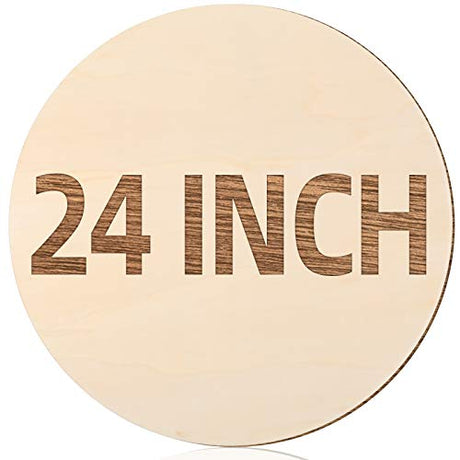 24 Inch Round Wood Circles Unfinished Round Wood Cutouts for Crafts, Door Hanger Painting and Wood Burning (2 Pieces) Jetec