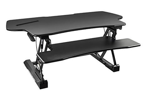 Mount-It! Height Adjustable Standing Desk Converter | 48” Wide Tabletop Sit Stand Desk Riser with Gas Spring | Stand Up Computer Workstation Fits Mount-It!