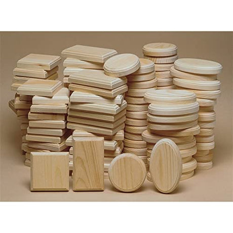 S&S Worldwide Unfinished Pine Plaque Shape Assortments Pk48 S&S Worldwide