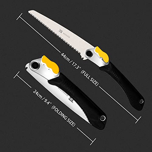 BOSI TOOLS 8 Inch Folding Saw SK5 Blade Heavy Duty Portable Foldable Hand Pruning Saw Handsaw with Triple-bevel Razor Teeth for Camping Pruning - WoodArtSupply