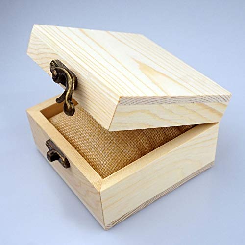 LONMAIX Wooden Box for your Gift Jewelry Watch Unfinished Wood Box (Wooden) - WoodArtSupply