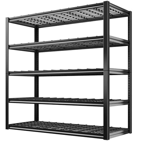 REIBII 40" W Garage Shelving 2000LBS Heavy Duty Storage Shelves 5 Tier Metal Shelves for Storage Rack Garage Shelf Shelving Units and Storage Shelves REIBII