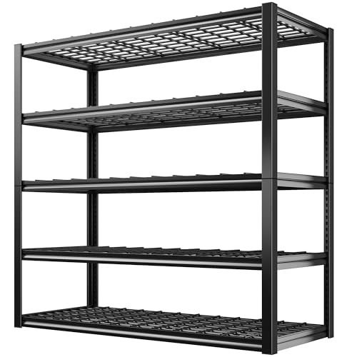 REIBII 40" W Garage Shelving 2000LBS Heavy Duty Storage Shelves 5 Tier Metal Shelves for Storage Rack Garage Shelf Shelving Units and Storage Shelves - WoodArtSupply