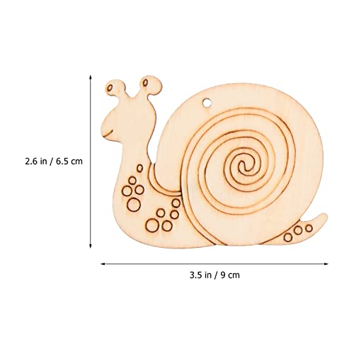 EXCEART Unfinished Wooden Snail Cutouts: 50 Sets Blank Wood Sail Shaped Pieces Insect Animal Life Model with Hemp Ropes for Home Decor Ornament DIY EXCEART