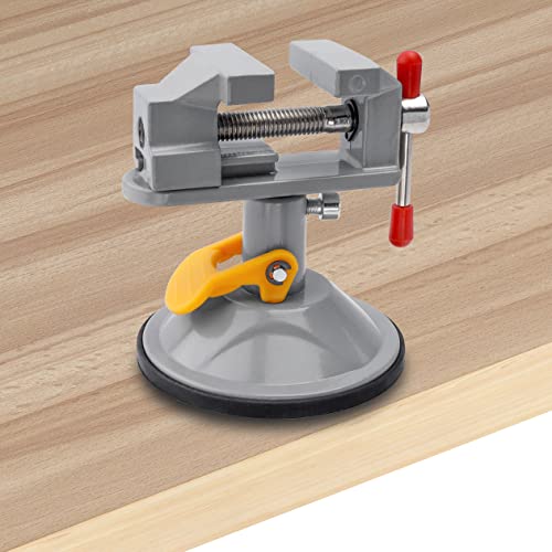 Yakamoz Mini Bench Vise 360 Degree Suction Vise Small Table Vice Clamp Workbench Vise for Jewelry Making DIY Wood Craft Carving Breads Drilling Bed YAKAMOZ