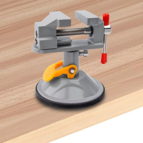Yakamoz Mini Bench Vise 360 Degree Suction Vise Small Table Vice Clamp Workbench Vise for Jewelry Making DIY Wood Craft Carving Breads Drilling Bed YAKAMOZ